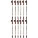 PLAFOPE 12pcs Eyebrow Pencil with Brush Eyebrow Pen Brow Pencil Brush Brow Pen Brush Plastic Coffee