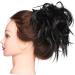Dark Brown Synthetic Messy Hair Bun Chignon Extension - Wavy Donut Updo Scrunchy Curly Hairpiece - Buy Online on GoSupps.com