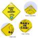 Xpex Waterproof Baby On Board Car Stickers - 3 Piece Set | Suction Cup Warning Shield for Baby Safety - Buy Online on GoSupps.com