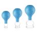 pulox cupping glass made of real glass set of 3 including suction ball 25 mm 32 mm & 40 mm blue