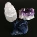 Natural Crystal Rough 1pc Natural White Selenite Skyscraper Amethyst Cluster Azurite Malachite Specimen Crystals Stones Combos Set QINTINYIN Combo of 3