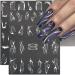 Metallic Silver Lines Nail Stickers - 6 Sheets | 3D Wave & French Line Design | Marble & Metal Strip | DIY Nail Art Supplies - Buy Online on GoSupps.com