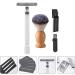 Fomiyes Manual Razor Set for Men - Precision Wet Shaving Metal Hairbrush & Safety Razor - Premium Grooming Kit - Buy Online on GoSupps.com