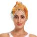 Orange Flowers Butterfly Hair Towel 2 Pack Super Absorbent Hair Drying Towel Quick Dry Hair Turbans Head Towel with Button Twisty Wrap for Women Girls