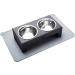 XKX Elevated Dog Bowls for Small Dogs and Cats - Stainless Steel Bowls with Stand and Silicone Mat - Raised Feeder for Puppies and Kittens - Black - Buy Online on GoSupps.com