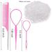 Hair Loop Styling Tool Set with 1000 Clear Mini Elastic Bands - Pink - Buy Online on GoSupps.com