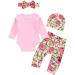 ChYoung Baby Girl Little Sister Romper Top and Rose Printed Pant Set 0-3 Months Pink-Floral - Buy Online on GoSupps.com