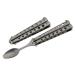 SZCO Supplies 9 Silver-Finished Butterfly-Open Styled Travel/Camping Spoon (211521-SL)