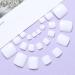 Handcess Square Glossy White False Toe Nails - 24 PCS Full Cover Artificial Stick-On Nail Tips for Women & Girls - Buy Online on GoSupps.com