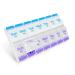 EZY DOSE Push Button (7-Day) Pill Medicine Vitamin Organizer  Weekly 2 Times a Day AM/PM  Large Compartments  Arthritis Friendly  Clear Lids