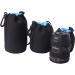 4 Pack Neoprene Camera Lens Pouch Set | Soft Plush, Compatible with Canon, Nikon, Sony, Olympus, and Pentax | Black+Blue - Buy Online on GoSupps.com