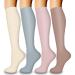 Laite Hebe 4 Pairs-Compression Socks for Women&Men Circulation-Best Support for Nurses,Running,Athletic Assorted18 Large-X-Large