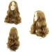 BGHJUE Wig Ms Long Curly Hair Big Wave Long Curly Hair Invisible Seamless Full Wig Set Mediumbrown Light Brown