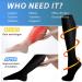 Actinput Compression Stockings - 4 Pairs Colorful Support Socks for Men & Women | Ideal for Sports Travel Flight Nursing - Black L-XL - Buy Online on GoSupps.com