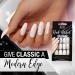 Ardell Nail Addict - Modern French Style | 24 Press-On Artificial Nails with Glue & File | Long Tip Fake Nail Set for Beautiful Fingernails - Buy Online on GoSupps.com