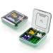ACWOO Pill Dose Small 7 days tablet box medication box 4 compartments portable travel pills organizer removable compartments pills box moisture-resistant for travel and daily use (green)