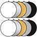 Obeamiu 2 Pack 43 Inch Lighting Reflector 5-in-1 Collapsible Multi-Disc Light Reflector with Bag Reflector for Photo Studio Photography Outdoor Lighting Translucent Silver Gold White Black