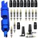 Presta Valve Core Set with Remover Tool and Caps for Tubeless Road MTB Bike - 22 Pieces, Black - Buy Online on GoSupps.com