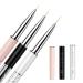Makartt 3Pcs Nail Art Liner Brush Acrylic Nail Brush Gel Nail Painting Brush Nail Art Design Pen Set Nail Dotting Painting Pen Drawing Nail Brush Set Shiny Diamond Acrylic Handle for Home DIY Salon Pink, Black, White