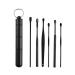 Ear Pick Ear Wax Removal Kit Professional Ear Cleansing Tool Set Premium Stainless Steel Curette Ear Cleaner Adults and Kids with Storage Box and Cleaning Brush 6-in-1 Ear Cleaning Tool Set Black