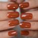 Pumpkin Orange Pure Color Press On Nails - Medium Square Glossy Acrylic Full Cover Art - 24 PCs Kit for Women & Girls - Buy Online on GoSupps.com