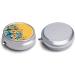 Buy Round Yellow & Blue Floral Print Pill Box - 3 Compartment Portable Medicine Organizer | Decorative Metal Pill Case - Buy Online on GoSupps.com