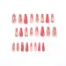Valentine's Day Long Press on Nails with Rhinestone Designs - Pink & Black Letter Fake Nails - 24 Pcs Coffin Shape - Women's Artificial False Nails - Buy Online on GoSupps.com