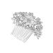 Ipetboom Bridal Headdress Hair Comb Silver Headpiece Bride Insert Comb Wedding Headpiece for Bride Empty Metal Pans for Makeup Silicone Ear Covers Tiara Miss Rhinestones Hair up
