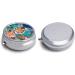 Round Tropical Tiger Print Pill Box - 3 Compartment Metal Organizer | Portable Decorative Medicine Case - Buy Online on GoSupps.com