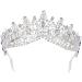 Rhinestone Crystal Queen Tiara Headband - Silver Blue | Perfect for Wedding, Pageant, Birthday Party | Princess Crown for Women and Girls - Buy Online on GoSupps.com