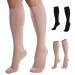 Doc Miller - Compression Socks for Women & Men - 8-15 mmHg Knee High Medical Grade Support - Sports Travel Nurse 1 Pair Medium Beige