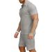 KUYIGO Men's Polo Shirt and Shorts Set - Summer Outfits | Casual Short Sleeve Polo Suit - Grey X-Large - Buy Online on GoSupps.com