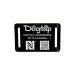 DogTap Light Big digital dog brand for medium to large dogs with NFC chip and QR code for contact details and profile made of silicone waterproof flexible 67 x 40 mm black