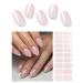 Semi Cured Gel Nail Strips (Glazed Donut Pink)-20 PCS Pearl Chrome Gel Nail Stickers | Works With UV Light | Gel Nail Wraps Salon Quality & Easy To Use