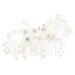 Ipetboom Flower Rhinestone Hair Comb Floral Headpiece Bride Hair Clip Creative Hair Comb Bridal Hair Decor Floral Hair Clip Rhinestone Side Comb Tiara White Plastic Pearl Women's Wedding