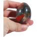 Ladeukoi Stone Egg Figurines - Polished Healing Crystal Easter Eggs | 45mm Bloodstone Sculpture with Wooden Stand - International Shipping Available - Buy Online on GoSupps.com