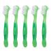 Verdant Touch Denture Brush Set Professional Portable Double Sided for Elderly Green 5 Pack