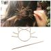 Yheakne Metal Hair Slide Clip Barrette Cat Shape Hair Stick Pin Vintage Hair Fork Pin Bun Holder Alloy Hair Clip Decorative Hair Accessories for Women and Girls (Gold)