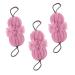 Healeved 3pcs Bath Ball Sitting Pillow Clean Body Wash Bath Sponge Scrub Shower Loofahs Pouf Shower Loofah Sponge Shower Bath Sponge Pouf Bath Mesh Body Scrub Miss Pe Pink Soft Cushion