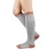 Clicitina Zippered Knee High Open Toe Walking and Running Boots DS756 (Grey L)
