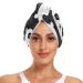 Cute Panda Black Hair Towel 2 Pack Super Absorbent Hair Drying Towel Quick Dry Hair Turbans Head Towel with Button Twisty Wrap for Women Girls