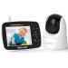 Baby Monitor - 3.5 inch Video Baby Monitor with Camera and Audio, inch ,Remote Pan/Tilt/Zoom, VOX Mode, Night Vision, Two Way Talk, Feeding Reminder, Smart Temperature,Lullabies,960ft Long Range 935C