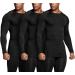 TSLA Men's UPF 50+ Long Sleeve Compression Shirts 3 Pack - Black - Large | Athletic Workout & Water Sports Rash Guard - Buy Online on GoSupps.com