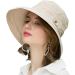 Somaler Women's Cotton Wide Brim Sun Hat UPF50+ UV Packable Bucket Cap - Beige - Buy Online on GoSupps.com