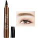 Waterproof Eyebrow Pencil | Eye Makeup Brow Pencil with 4-Point Tip Applicator - Precise Application Waterproof Eyebrow Pens for Natural Eyebrow Hair Hixip 02 Dark Brown - Buy Online on GoSupps.com
