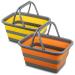 Tiawudi Collapsible Sink with 3.17 Gal / 12L Wash Basin for Washing Dishes Camping Hiking and Home Grey/Orange and Grey/Yellow 2 PACK