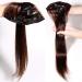 Clip In Hair Extensions - Remy Human Hair Double Thick Dark Brown #2 (16 40cm 40g) - Real Hairpiece for Effortless Volume - Buy Online on GoSupps.com