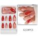 Shop Fall Press on Nails - Medium Almond French Fake Nails | Red Floral Full Cover Glitter Glossy Designs | 24 Pcs Acrylic Stick on Nails for Women & Girls - Buy Online on GoSupps.com