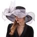 Women's Kentucky Derby Hat - Organza Two-Way Wear with Flower Accent - Black/White (Medium) - Buy Online on GoSupps.com