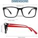 CGID CN12 Extra Narrow Frame Glasses - Slim Rectangle Nerd Clear Glasses | Black & Red | International Shipping - Buy Online on GoSupps.com